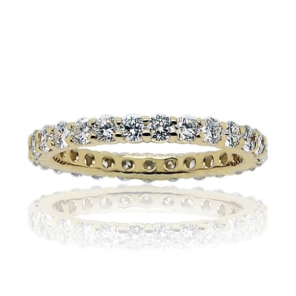 1.70 Ct. tw. Ladies Diamond Eternity Band Ring 14K Yellow Gold - Picture 1 of 3